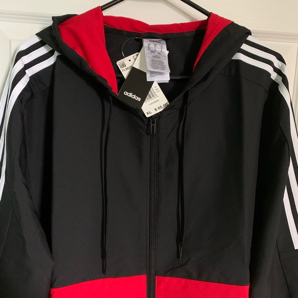 Adidas Windbreaker with Hoodie, New - Picture 4 of 7